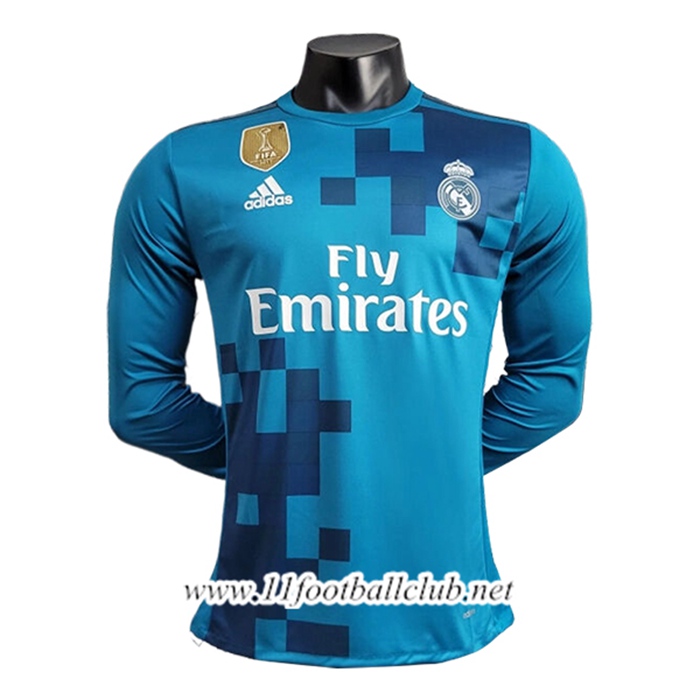 Maillot de Foot Real Madrid Retro Exterieur 2 Manches Longues 2017/2018