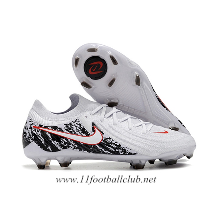 Nike Chaussures de Foot Phantom Luna Elite NU FG Blanc/Noir/Rouge