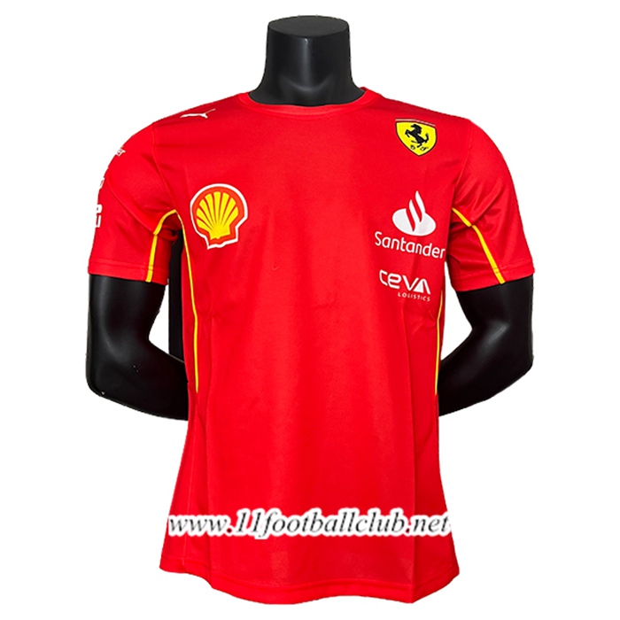 T-Shirt F1 Scuderia Ferrari Team Rouge/Jaune 2024
