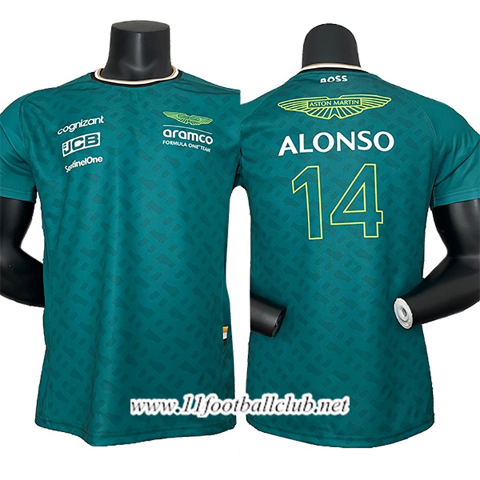 T-Shirt F1 Aston Martin Team (ALONSO #14) Vert 2024