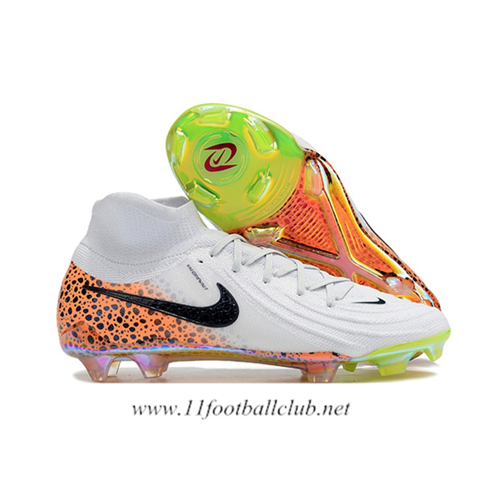 Nike Chaussures de Foot Phantom Luna Elite NU FG Blanc/Noir/Orange -02