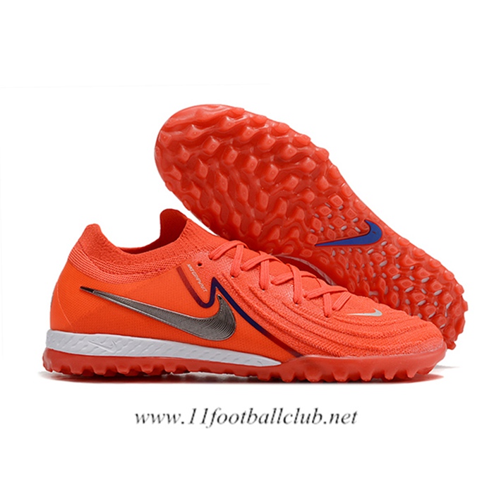 Nike Chaussures de Foot Phantom GX II Elite TF Orange/Gris