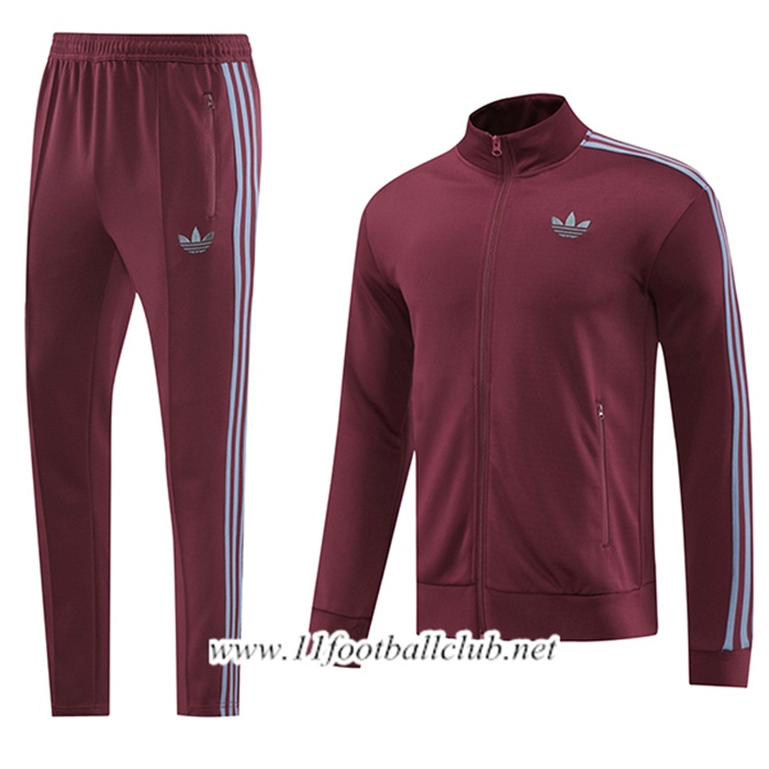 Ensemble Veste Survetement De Foot Adidas Rouge 2024/2025