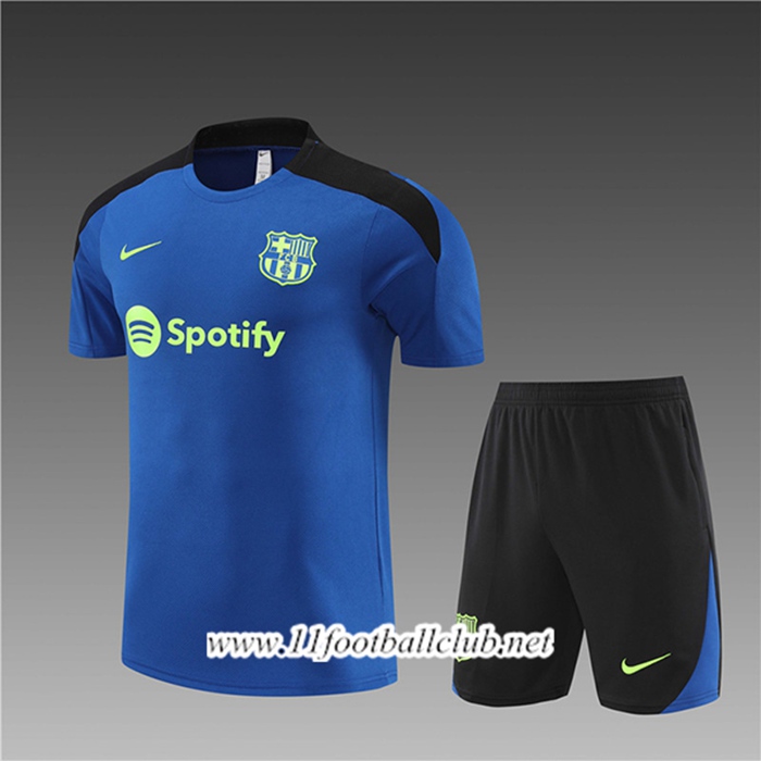 Ensemble Training T-Shirts FC Barcelone Enfant Bleu/Noir 2024/2025