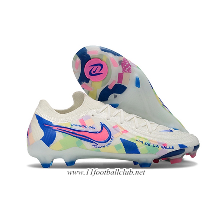 Nike Chaussures de Foot Phantom Luna Elite NU FG Blanc/Bleu/Rose -05