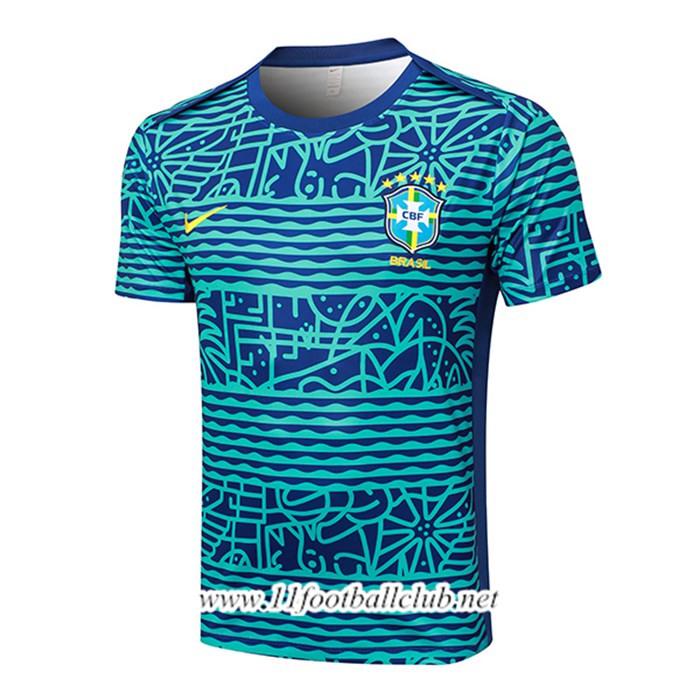 Training T-Shirts Brésil Bleu/Vert 2024/2025