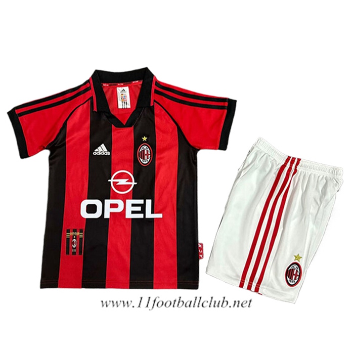 Maillot de Foot Milan AC Retro Enfant Domicile 1998/1999