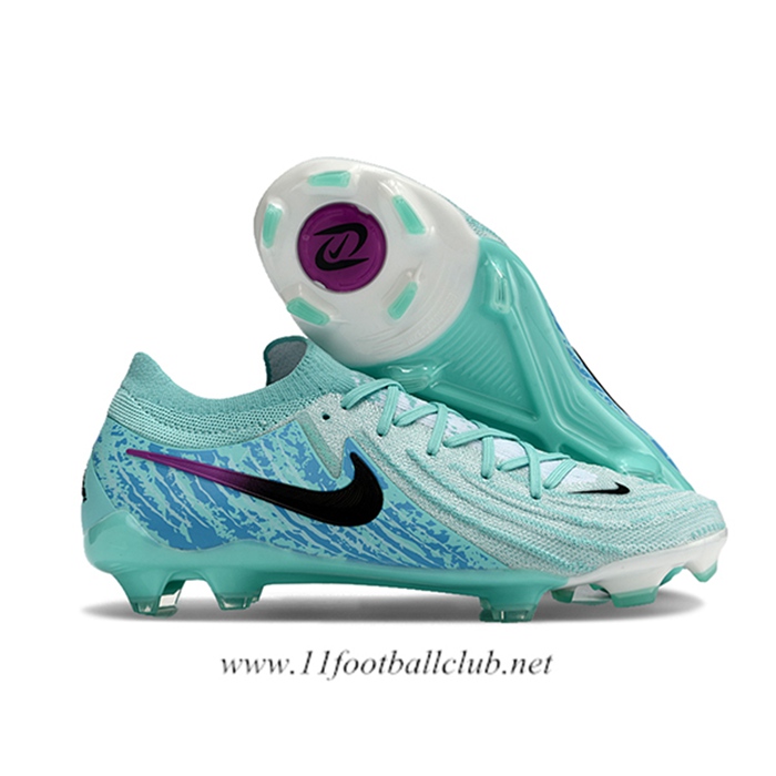 Nike Chaussures de Foot Phantom Luna Elite NU FG Vert/Bleu -02