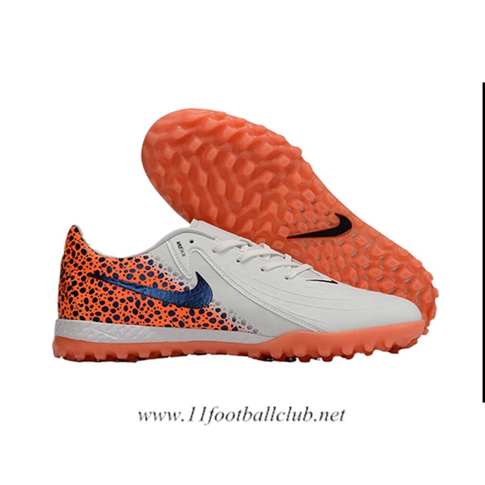 Nike Chaussures de Foot Phantom GX II ACAD LV8 TF Blanc/Orange/Noir