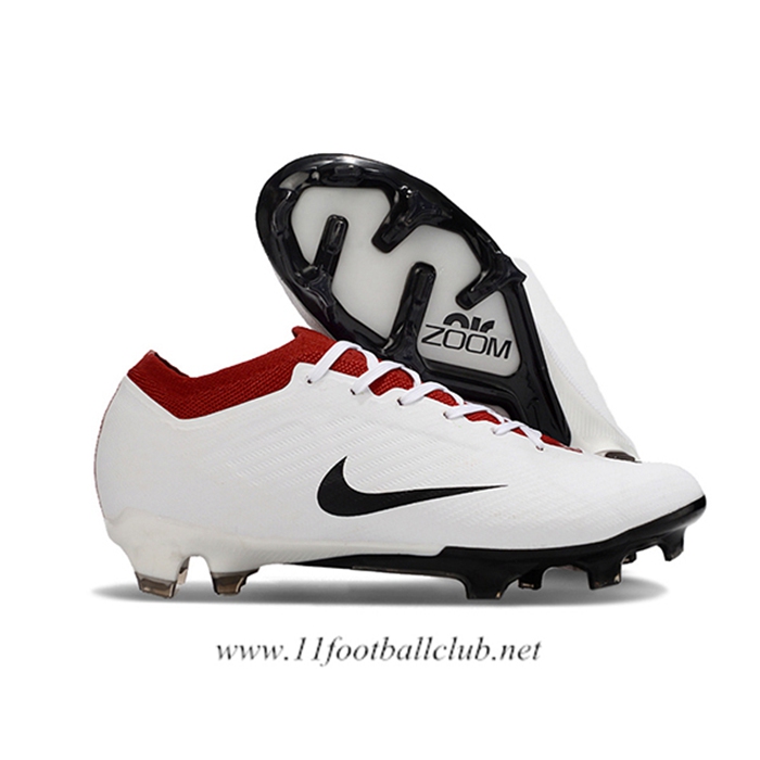 Nike Chaussures de Foot AIR Zoom Mercurial Vapor 15 Elite XXV T90 FG Blanc/Rouge/Noir