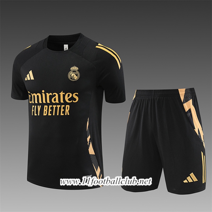 Ensemble Training T-Shirts Real Madrid Enfant Noir/Jaune 2024/2025
