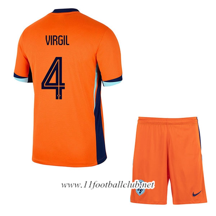 Maillot Equipe Foot Pays-Bas (VIRGIL #4) Enfant 2024/2025 Domicile