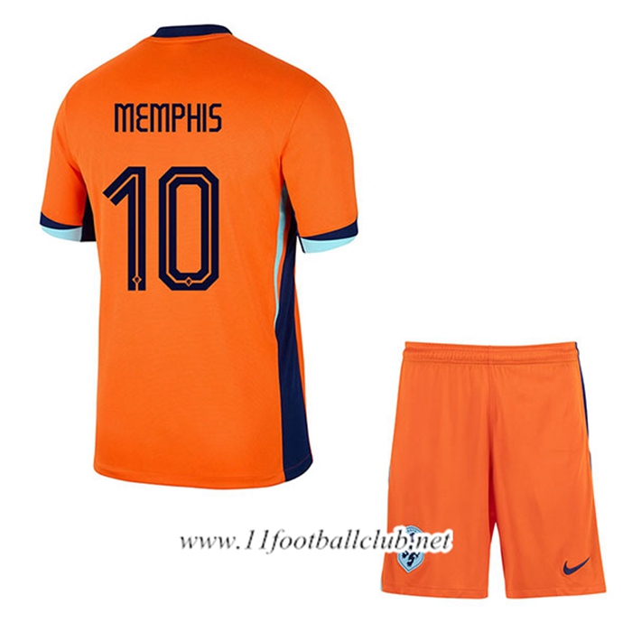 Maillot Equipe Foot Pays-Bas (MEMPHIS #10) Enfant 2024/2025 Domicile