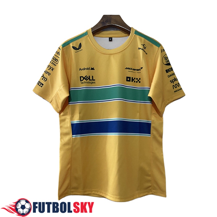 T-Shirt F1 McLaren Team Jaune/Bleu/Vert 2024