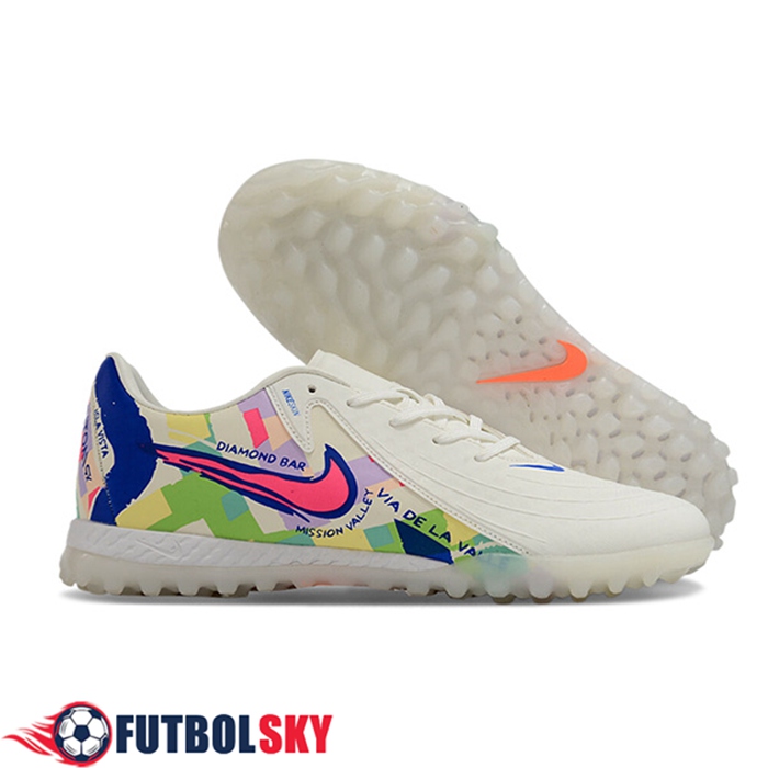 Nike Chaussures de Foot Phantom GX II EliteTF Blanc/Vert/Rose