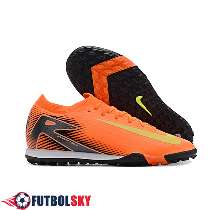 Nike Chaussures de Foot Air Zoom Mercurial Vapor XVI Elite TF Orange/Noir/Jaune