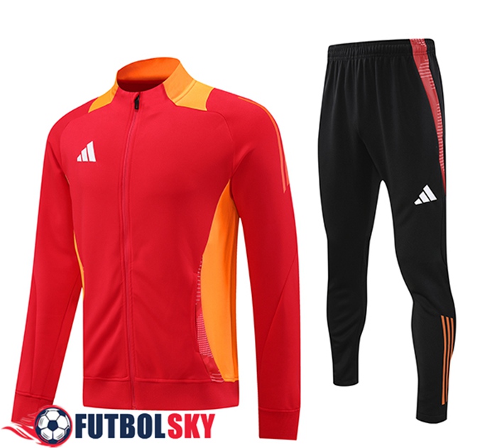 Ensemble Veste Survetement de Foot Adidas Rouge/Orange 2024/2025 -02