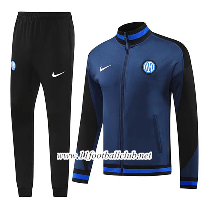 Ensemble Veste Survetement de Foot Inter Milan Bleu Marine 2024/2025