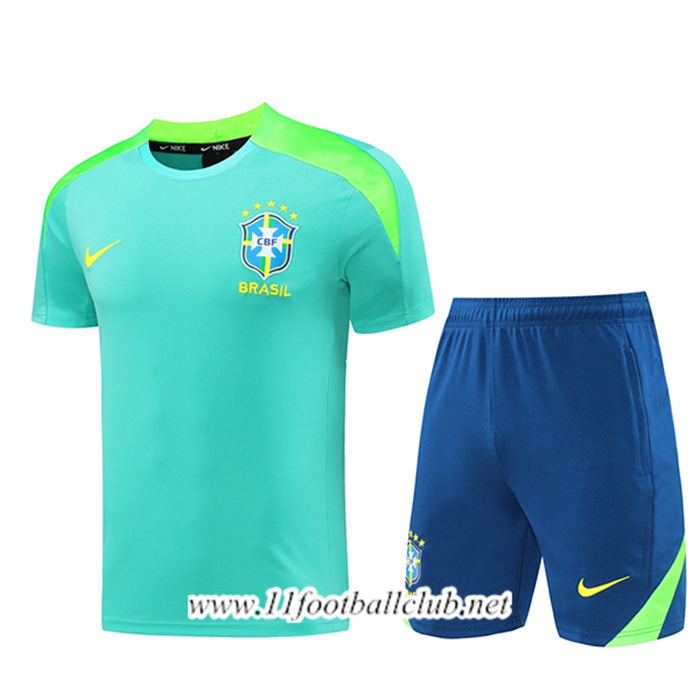 Ensemble Training T-Shirts Brésil Vert 2024/2025