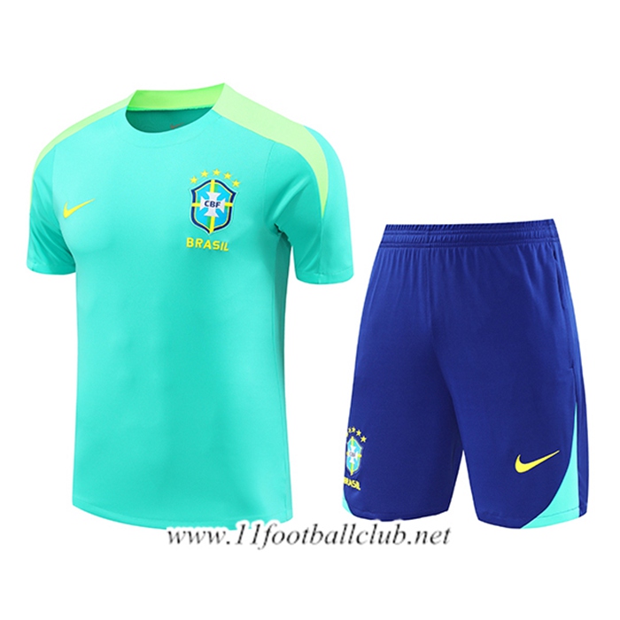Ensemble Training T-Shirts Brésil Vert 2024/2025 -02