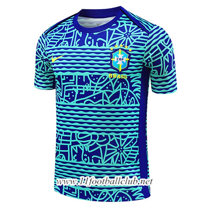 Training T-Shirts Brésil Bleu/Vert 2024/2025