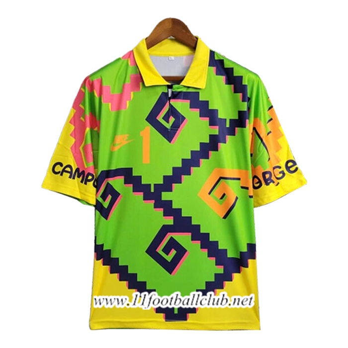 Maillot de Foot Mexique Retro Gardien De But Vert/Jaune