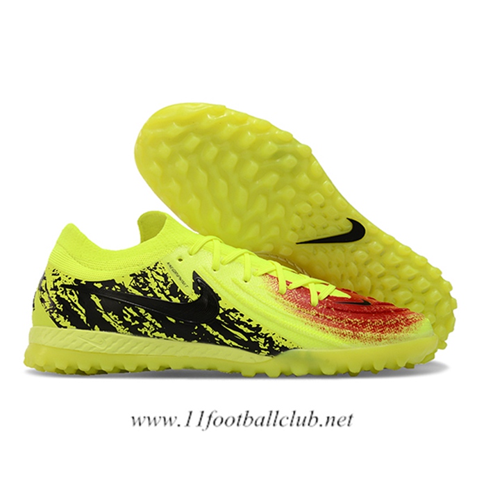 Nike Chaussures de Foot Phantom GX II EliteTF Jaune/Noir/Rouge
