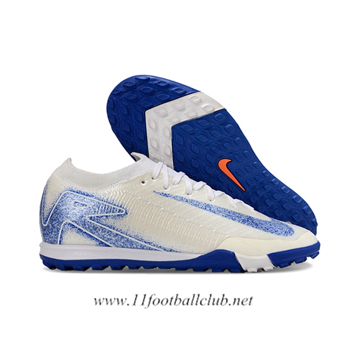 Nike Chaussures Air Zoom Mercurial Vapor XVI Elite TF Blanc/Bleu