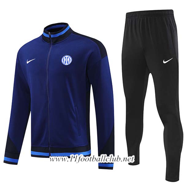 Ensemble Veste Survetement de Foot Inter Milan Bleu/Noir 2024/2025
