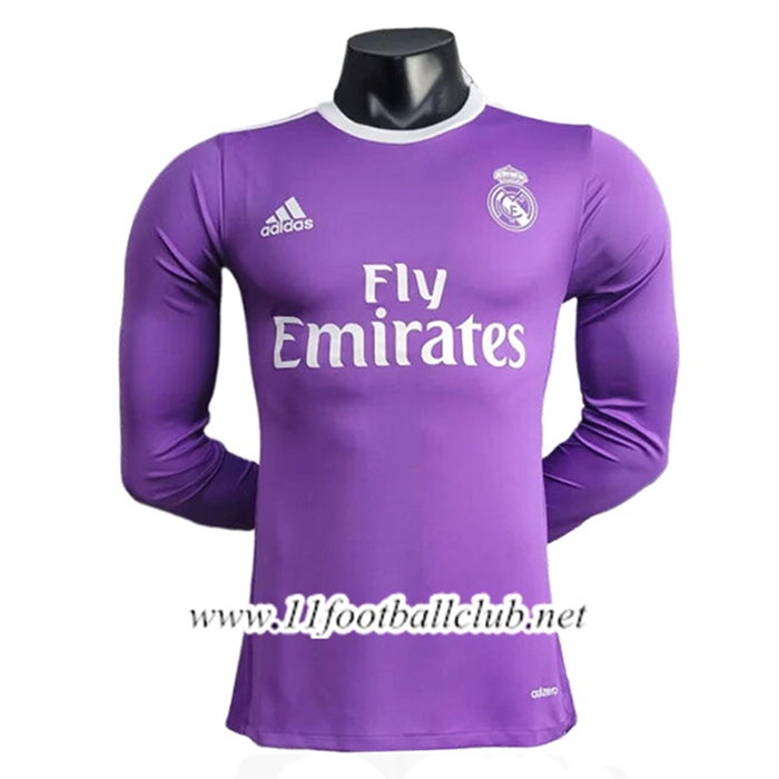 Maillot de Foot Real Madrid Retro Exterieur Manches Longues 2014/2015