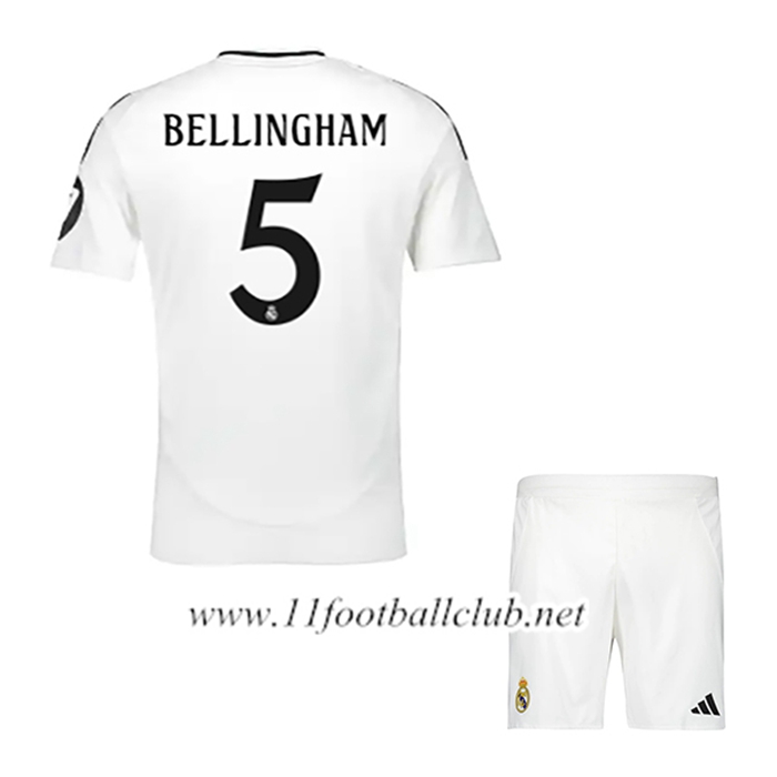 Maillot de Foot Real Madrid (BELLINGHAM #5) Enfant Domicile 2024/2025