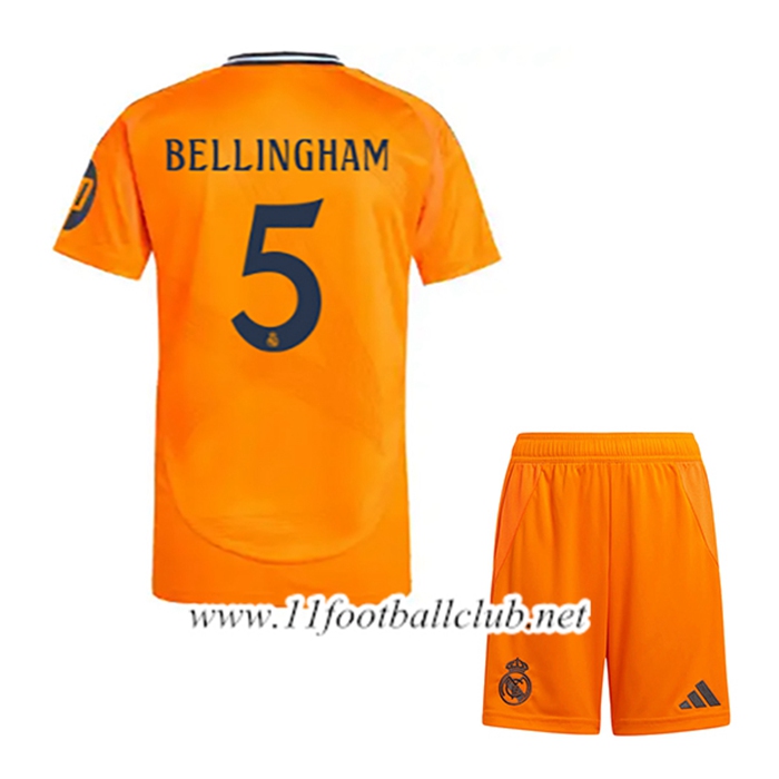 Maillot de Foot Real Madrid (BELLINGHAM #5) Enfant Exterieur 2024/2025