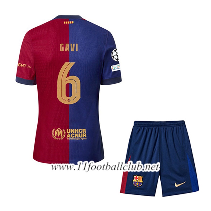 Maillot de Foot Barcelona (GAVI #6) Enfant Domicile 2024/2025