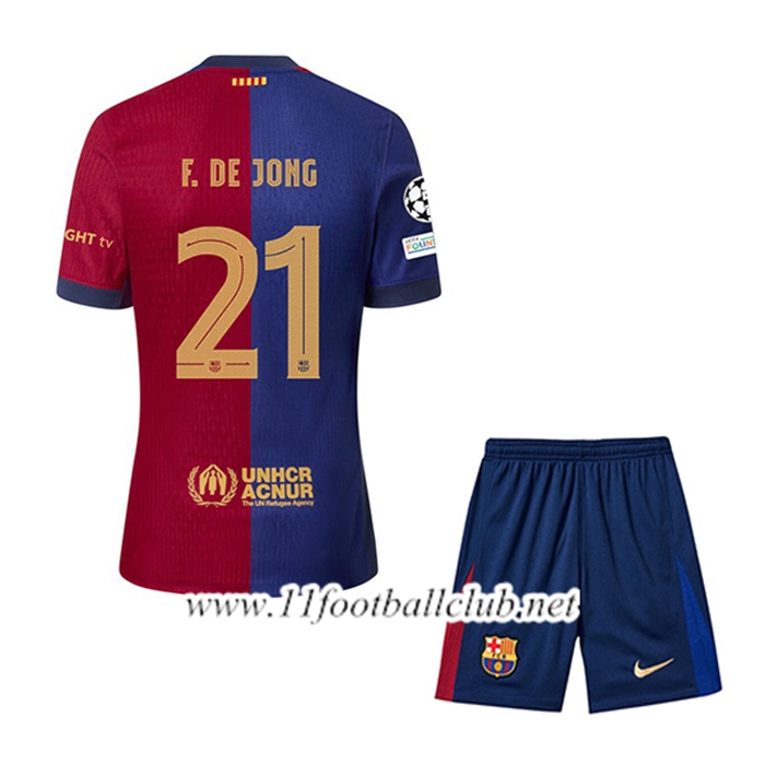 Maillot de Foot Barcelona (F. DE JONG #21) Enfant Domicile 2024/2025