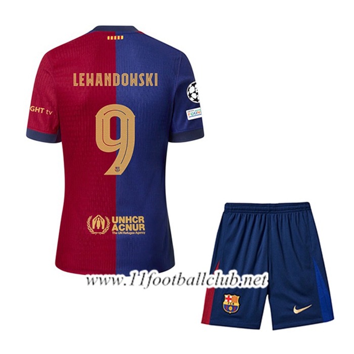Maillot de Foot Barcelona (LEWANDOWSKI #9) Enfant Domicile 2024/2025
