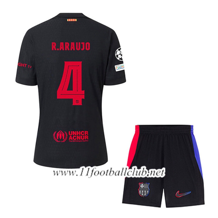 Maillot de Foot Barcelona (R. ARAUJO #4) Enfant Exterieur 2024/2025