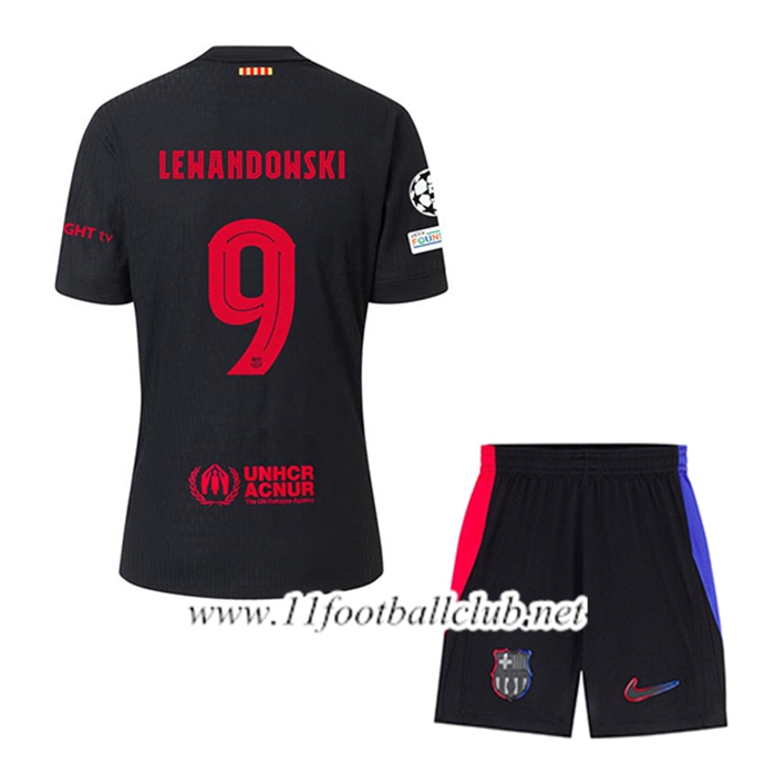 Maillot de Foot Barcelona (LEWANDOWSKI #9) Enfant Exterieur 2024/2025