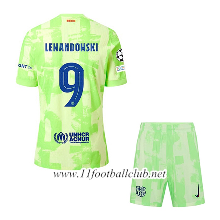 Maillot de Foot Barcelona (LEWANDOWSKI #9) Enfant Third 2024/2025