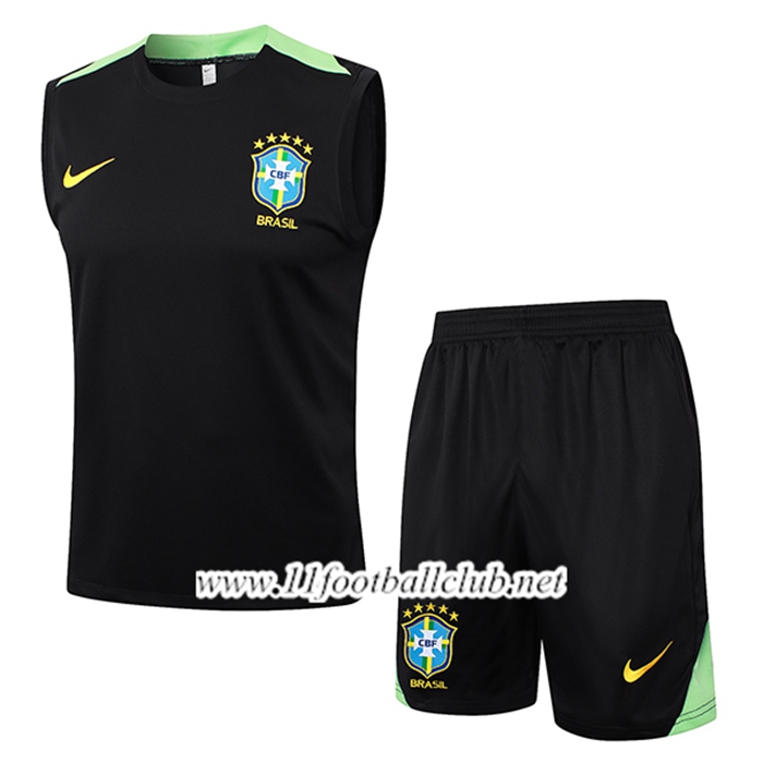 Ensemble Training Debardeur Brésil Noir/Vert 2024/2025