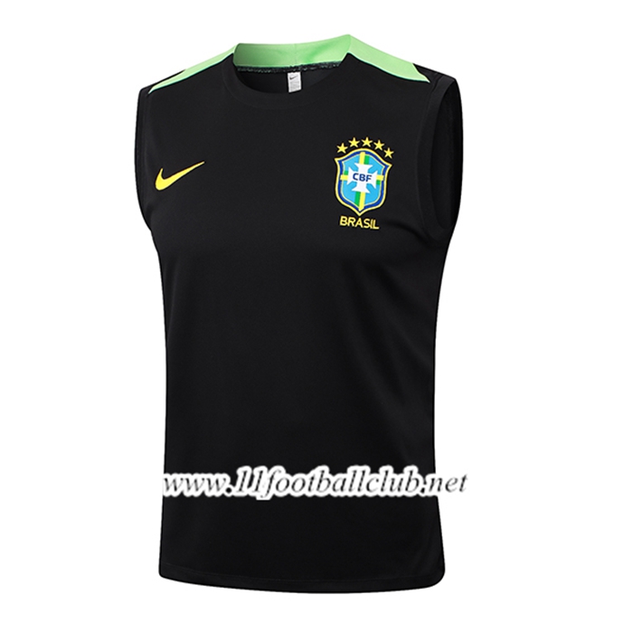 Training Debardeur Brésil Noir/Vert 2024/2025