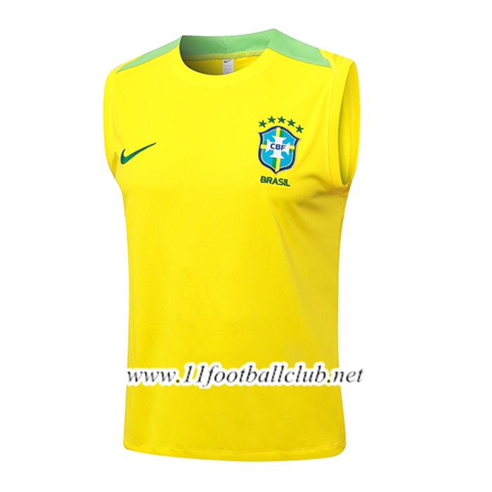 Training Debardeur Brésil Jaune/Vert 2024/2025