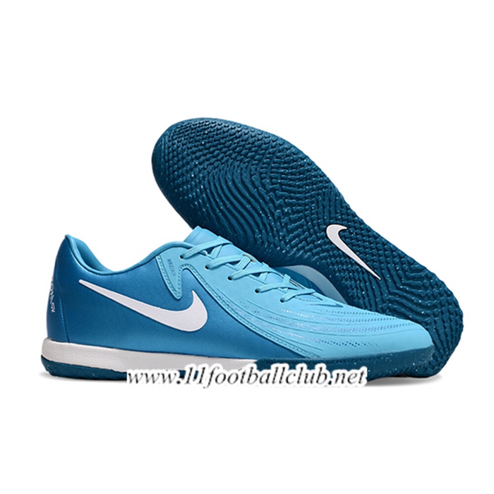 Nike Chaussures de Foot Phantom GX II ACAD LV8 IC Bleu/Blanc