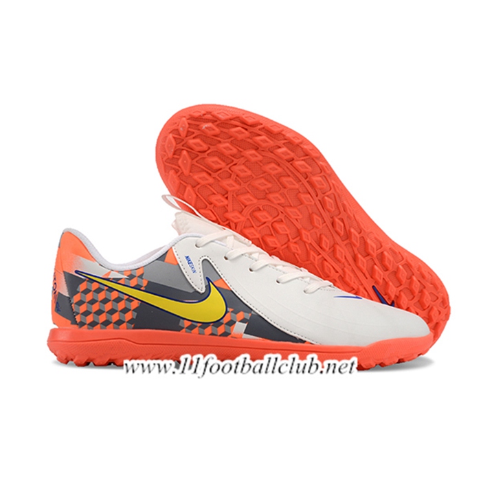 Nike Chaussures de Foot PHANTOM GX II CLUB TF Blanc/Orange/Gris