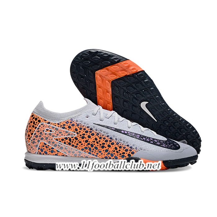 Nike Chaussures de Foot Air Zoom Mercurial Vapor XVI Elite TF Gris/Orange/Noir