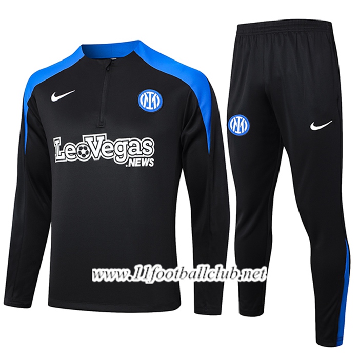 Ensemble Survetement de Foot Inter Milan Noir/Bleu 2024/2025 -02