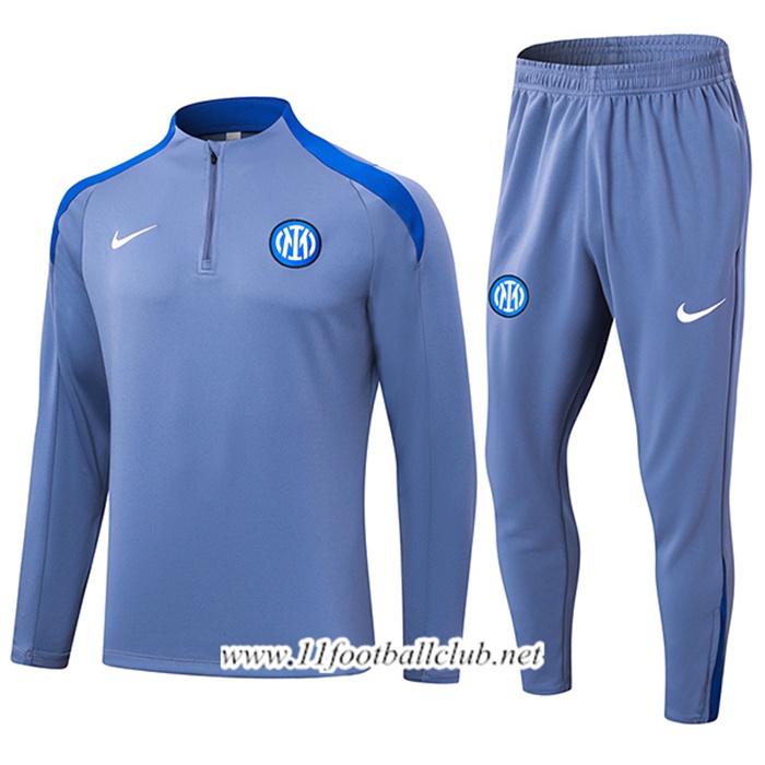 Ensemble Survetement de Foot Inter Milan Gris/Bleu 2024/2025