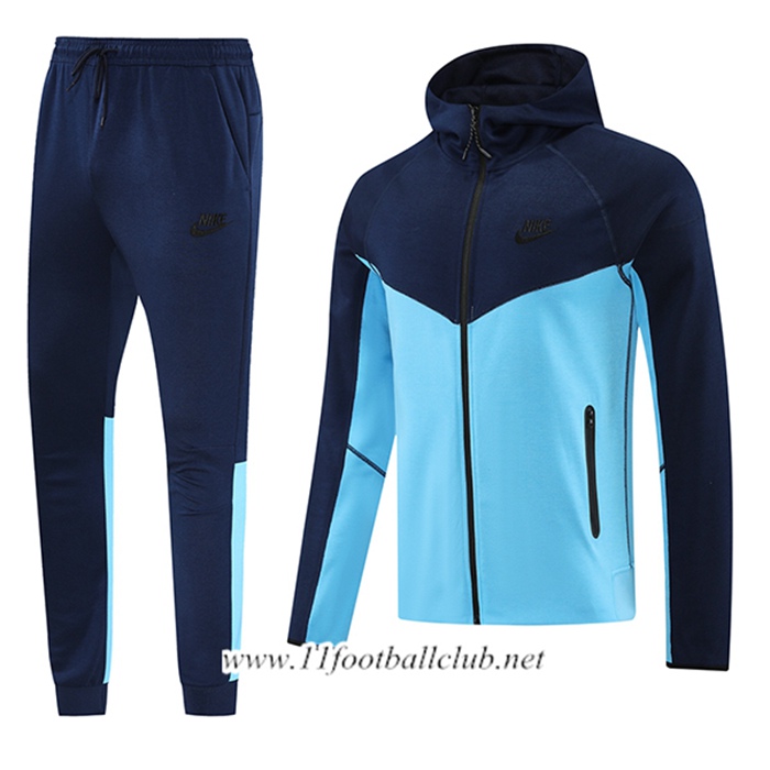 Ensemble Survetement Veste A Capuche Coupe-Vent Adidas Bleu 2024/2025