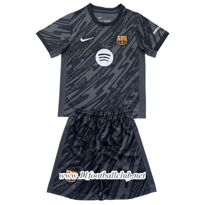 Maillot de Foot Barcelone Enfant Gardien De But Noir 2024/2025