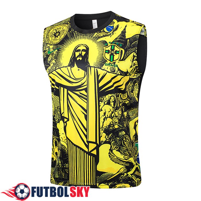 Training Debardeur Brésil Jaune/Noir 2024/2025