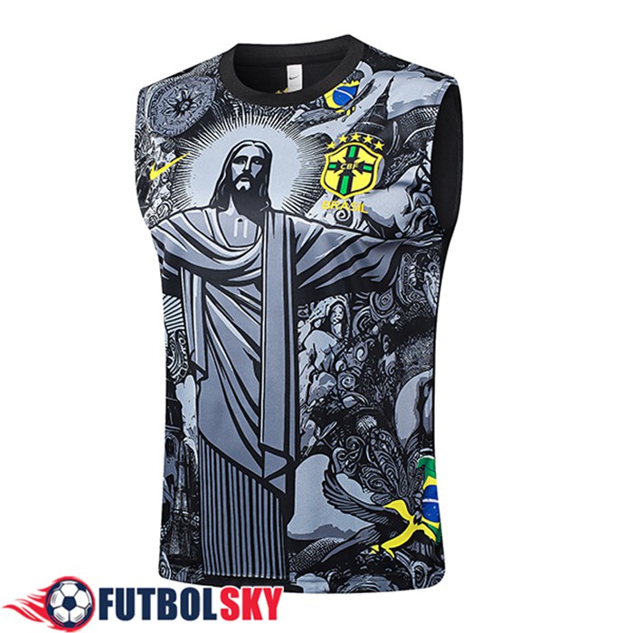 Training Debardeur Brésil Gris/Noir 2024/2025